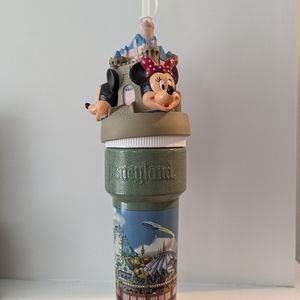 Vintage Disney Disneyland Tumbler Sippy Cup with Straw Mickey, Minnie and Pluto